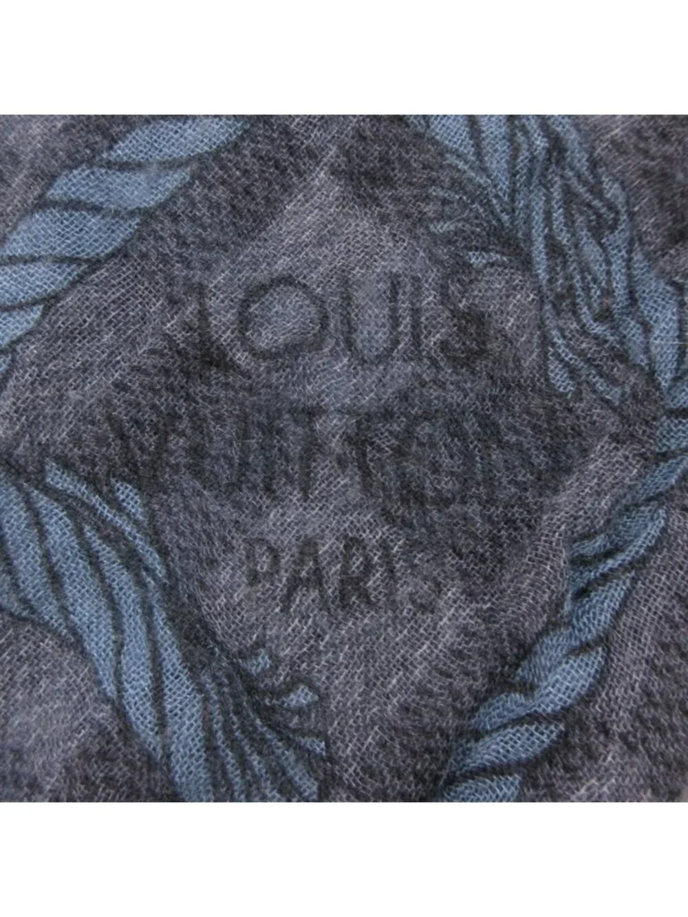 Louis Vuitton Shawl Large Christopher Nemeth Cashmere Silk Scarf Navy